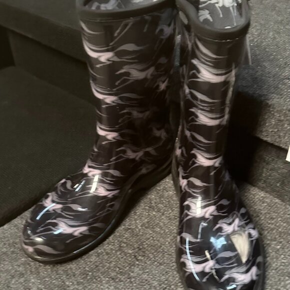 Sloggers, Rain & Garden Boots (Compare $50) Women's Horse Black Made in the USA - Picture 1 of 3